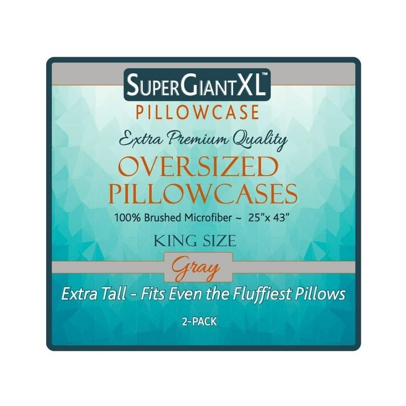 SuperGiantXL Pillowcase Extra Wide Pillowcases, 25” inches Wide! Designed to
