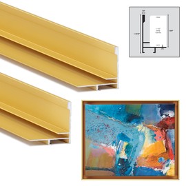 Creative Mark Illusions Metal Floating Frame Kit Pairs for Canvas - Gold, Two 8" Sides - Metal Frame Kit for 1-5/8 inch Deep Canvases - For Gallery Wall, Art Panels, Modern Décor