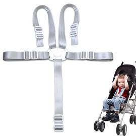 LACHT 1 x 5-point safety belt, high chair, multifunctional child safety belt, high chair strap for buggy, child seat, pram and high chair, hauck high chair accessories, grey