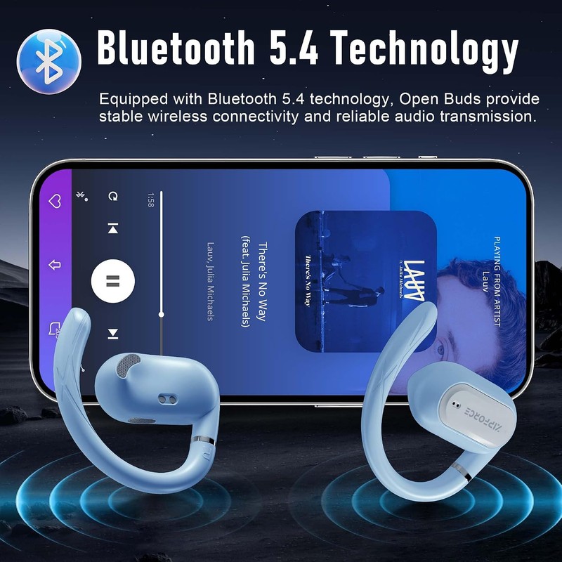 ZIPFORCE Auriculares inalámbricos, Bluetooth 5.4 de Entrada Completa, 4 micrófono