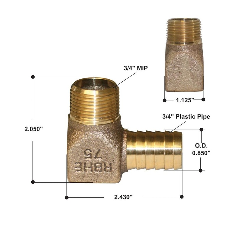 Merrill MFG RBHENL75 3/4" No-Lead Bronze Hydrant Elbow, Bronze