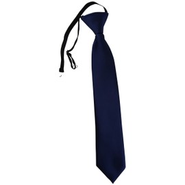 TigerTie Plain Children's Tie Pre-Tied with Elastic Band, darkblue