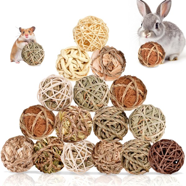 Sofier Rabbit & Guinea Pig Toys 16 Pcs Chew Grass
