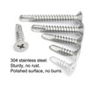 50 Pcs Self Drilling Countersunk Screws, 4.8 x 13mm Phillips