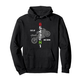 Motorcycle Racing Biker Gear Shift One Down Five Up Rider Pullover Hoodie