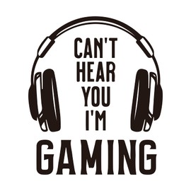 Can't Hear You I'm Gaming Headset Graphic Game Wall Sticker Vinyl Art Game Decor Wall Stickers 3D Video Game Room Decoration Wallpaper for Bedroom, Living Room, Family Game Room, Game Boys Room