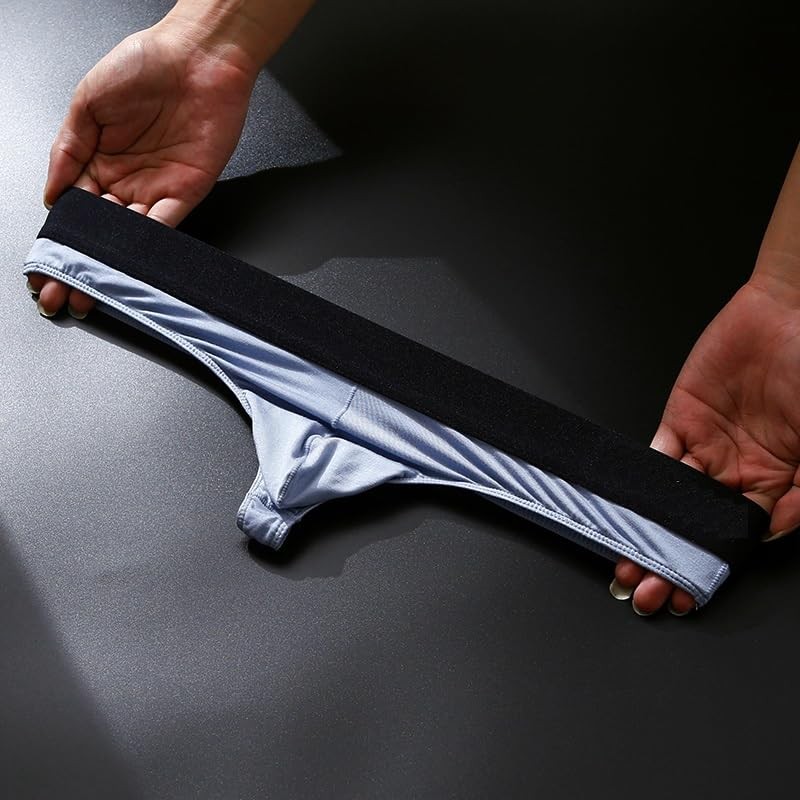 BY.ECG Men's Thongs Low-Rise Summer Cool Soft Modal Small Pouch