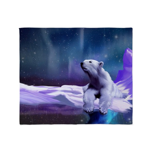CafePress Contemplative Polar Bear Throw Blanket Super Soft Fleece Plush