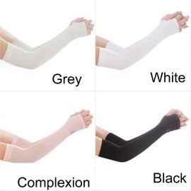 4 Pairs UV Sun Protection Compression Arm Sleeves,Sun Protection Cooling Arm Sleeves for Women Sports Compression Cooling Sleeve(Black,White,Gray,Complexion)