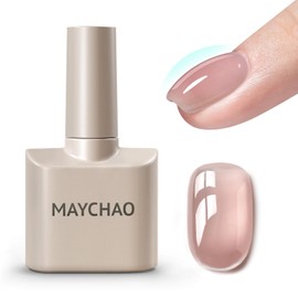MAYCHAO 7-in-ONE Clear Brown Builder Nail Gel, 15ML Builder Base Strengthening Gel UV/LED Building Nail Gel in a Bottle for Nail Repair Nail Strengthen Hard Gel Builder Nail Extension Gel Builder