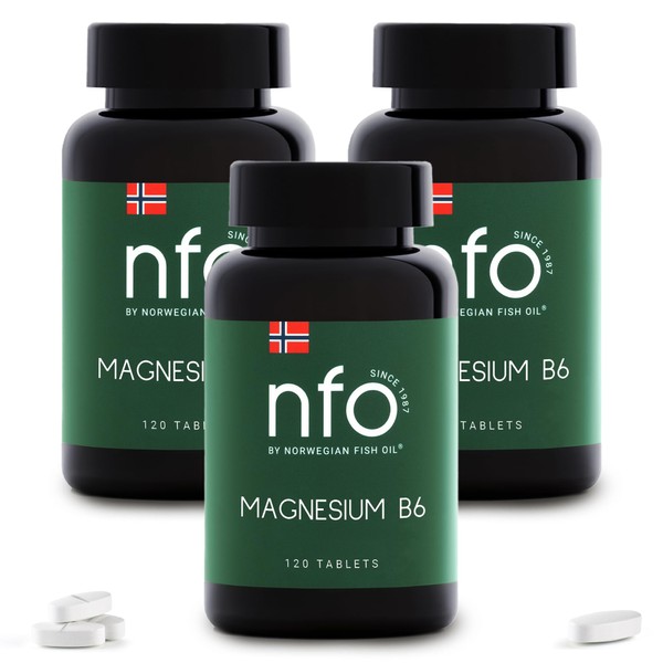 NFO MAGNESIUM B6 – 3er-Pack [3x120=360 Tabletten] Magnesium Komplex hochdosiert