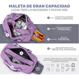 Dry Wet Bolsa de Gimnasio Deportiva,Maleta Deportiva Bolsa de Deporte Gym Con Compartimento para Zapatos y Bolsillo Separado,para Viaje Natación Yoga,Bolsa de Lona para Mujeres Y Hombres