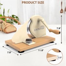 Manual Bread Slicer for Homemade Sourdough Bread, Hand Crank Bread Slicer With Scale Line, Suction Cup and Protective Cover, Adjustable Thickness
