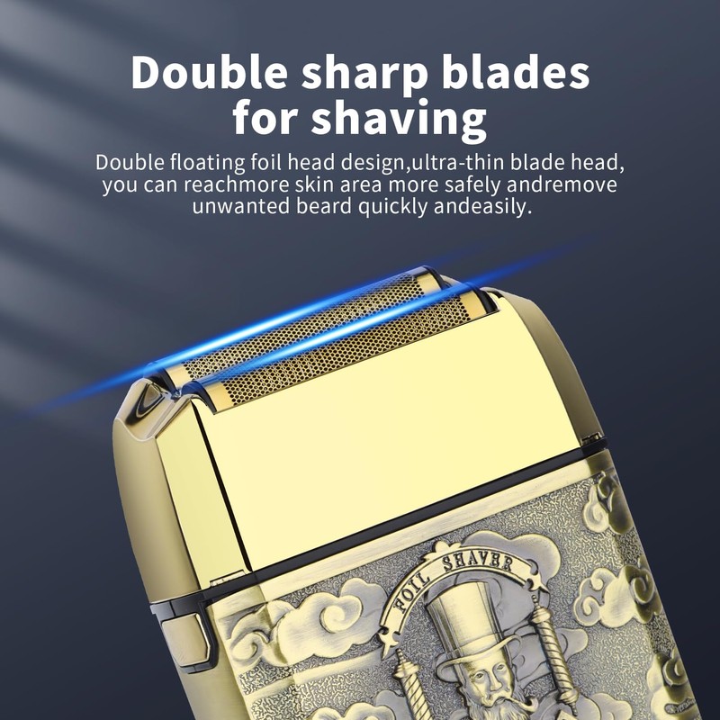 HIENA PRO Professional Foil Shaver for Men, Double Electric Foil