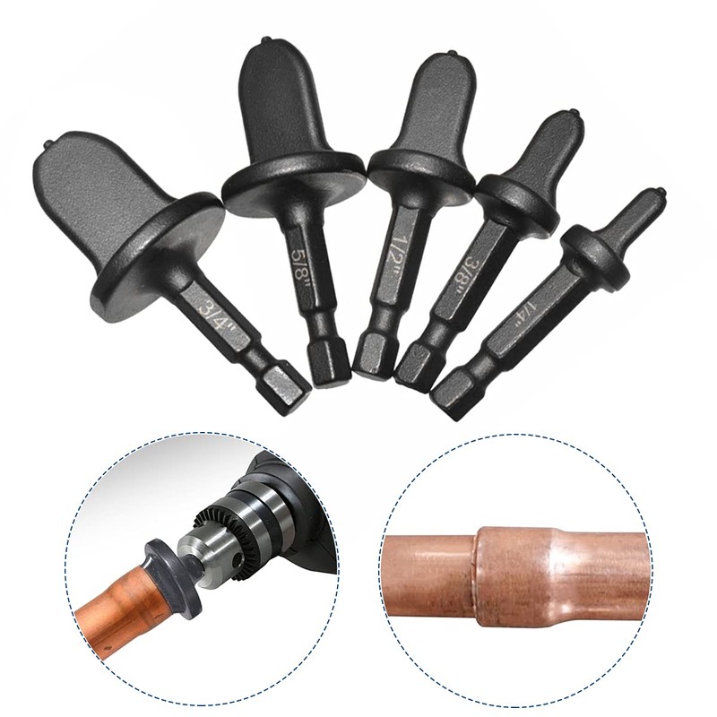 SeonFook 5pcs Swaging Tool Drill Bit Set Copper Pipe Flaring