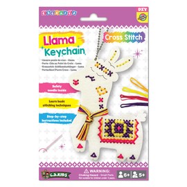 C.S. Kids KC13 My Llama Keychain, First Sewing Arts & Crafts Gifts -Crafting Keychain | Educational DIY Cross-Stitch for Kids