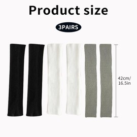 Knitted Leg Warmers, Leg Warmers Ladies, Leg Warmers, Winter Boot Cuffs Warm Knee Warmers, Winter Knit Leg Warmers, Long Boot Socks Y2k for Women Girls Yoga Ice Skating Ballet Dance Party (3 Pairs)