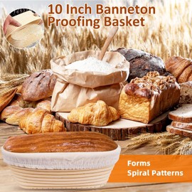 CTDMJ 24oz Oval Fermentation Basket with Date Indicated, Bread Basket, Sourdough Bread Basket, Starter Kit for Bakery, Pastry, Bread Pastry