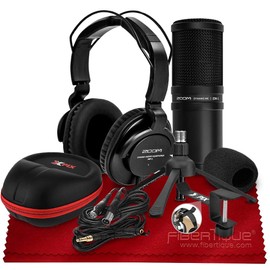 Zoom ZDM-1 Podcast Mic Pack with Headphones, Windscreen, XLR, and Tabletop Stand Basic Bundle Perfect for Podcasting Studio