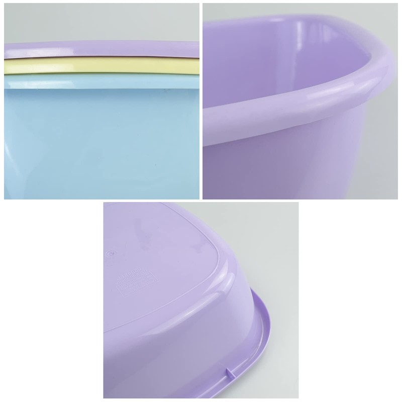 Jekiyo 3 Pack Plastic Wash Basin, 8 Quart Small Square