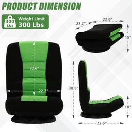 ACIPENSER Swivel Gaming Chair Multipurpose Floor Gaming Chair for Playing Video Games, TV, Reading w/Armrest Lumbar Support & 6 Adjustable Postion Backrest for Adults & Kids,Purple