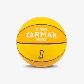 Minipelota de baloncesto K100 Rubber Tarmak, color amarillo                                                                                           