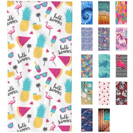 SAYOUZ Microfiber Beach Towel, Summer Watermelon and Pineapple Beach Towels for Women Men, Extra Large 29.5” X 59”, Quick Drying Lightweight Sand Free Bath Swim Towel