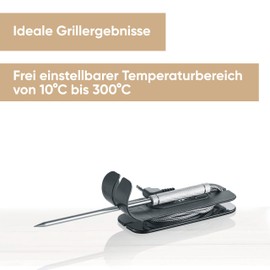 SEVERIN SEVO ZB 8126 Core Thermometer for Precise Grilling, Digital Meat Thermometer as Accessory for the SEVO Electric Grill, Roasting Thermometer Also Suitable for Steak and Fish Stainless Steel