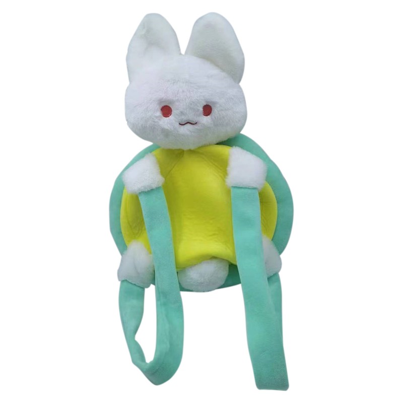 Rabbit Turtle Plush Backpack PP Cotton Short Plush Cartoon Perfect