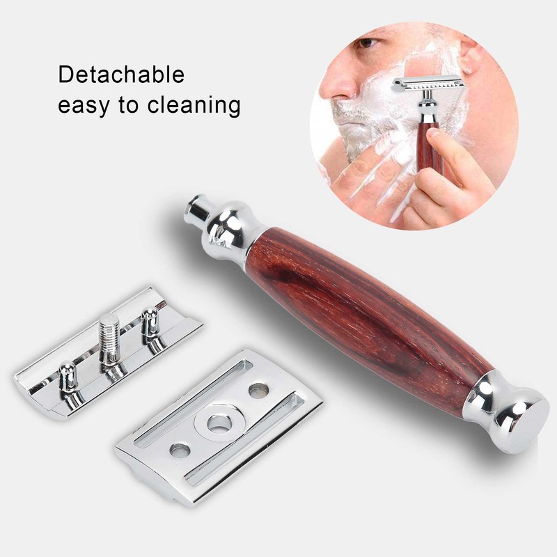 Wooden Handle Razor Manual Safety Shaving Knife Hair Remover Tool