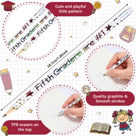 Tenceur 24 Pcs 5th Graders Pencils Motivational Pencils with Erasers with Back to School Supplies for Kids Student Teacher Classroom Reward