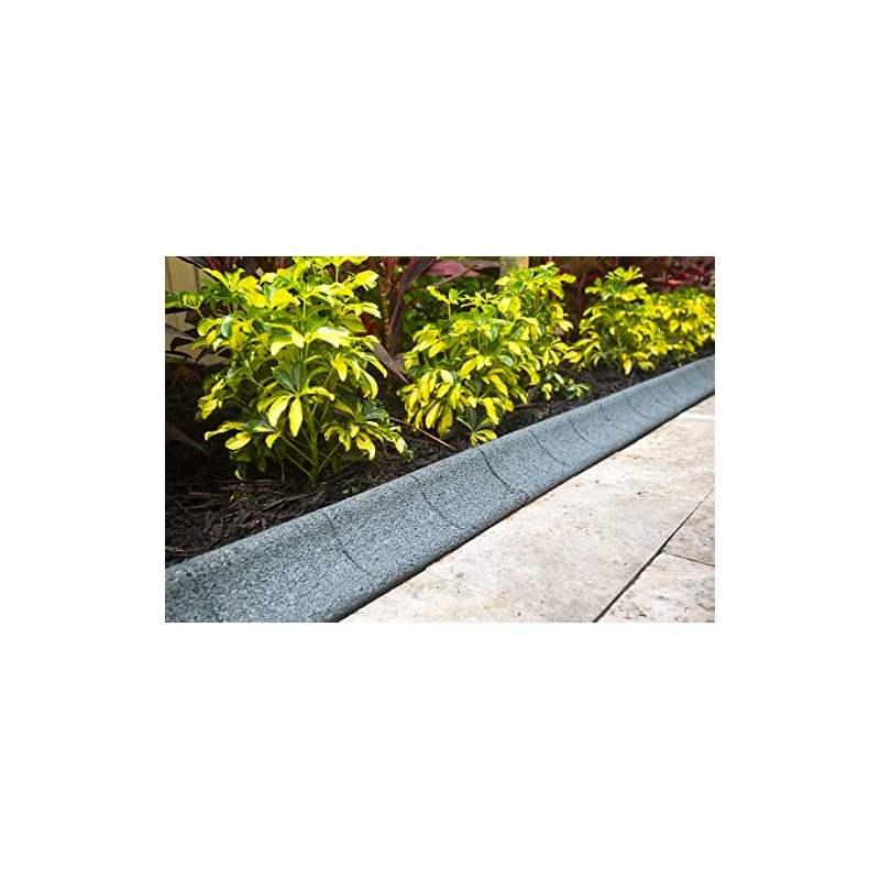 EcoBorder EarthCurb Grey Recycled Rubber 4ft Lawn Edging (4pc Box)