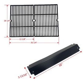 Direct store Parts Kit DG232 Replacement Heat Plates & Cooking Grill fits for Charbroil 463268606 463268007 463268008 463244011 463212511 463224611, Fits for Kenmore 415.166579