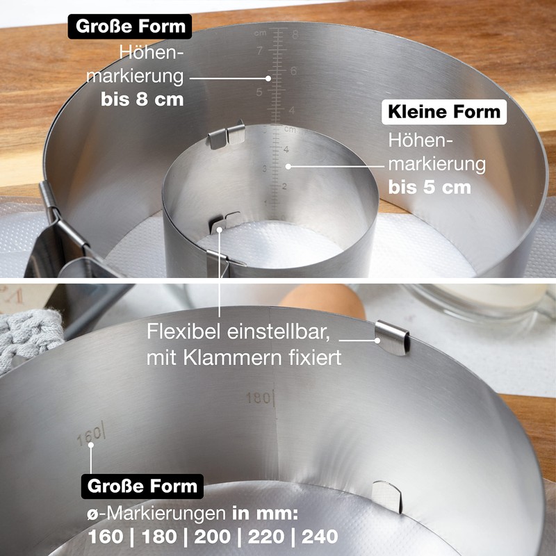 Moritz & Moritz Baking Frame Set, Round, Diameter 5-10 x