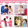 Potchen 60 Set Heart Shaped Plastic Cups with Straws 16