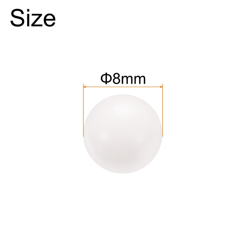 sourcing map 100pcs POM Bearing Balls 8mm Solid Plastic Bearing