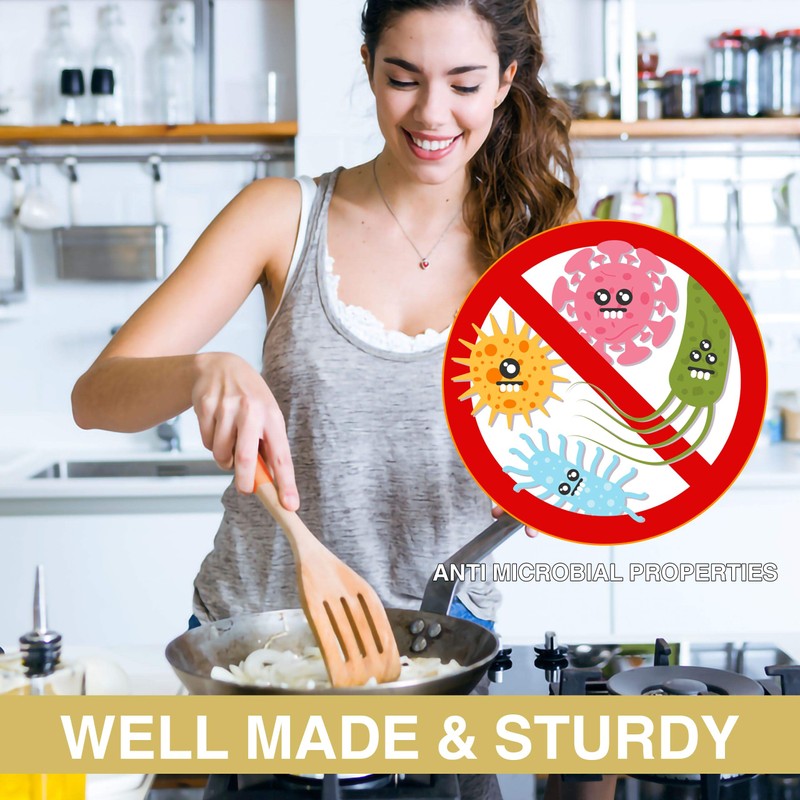 BaHoki Essentials Bamboo Cooking Utensils - Assorted Natural Cooking Wooden