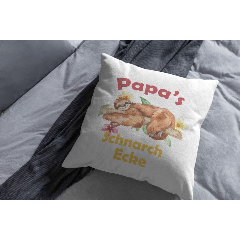 WarmherzIch Papas Schnarchecke Cushion Cover without Filling 45 cm Cotton