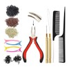 Hair Extensions Tools Kit : 1500 Pcs Silicone Lined Micro