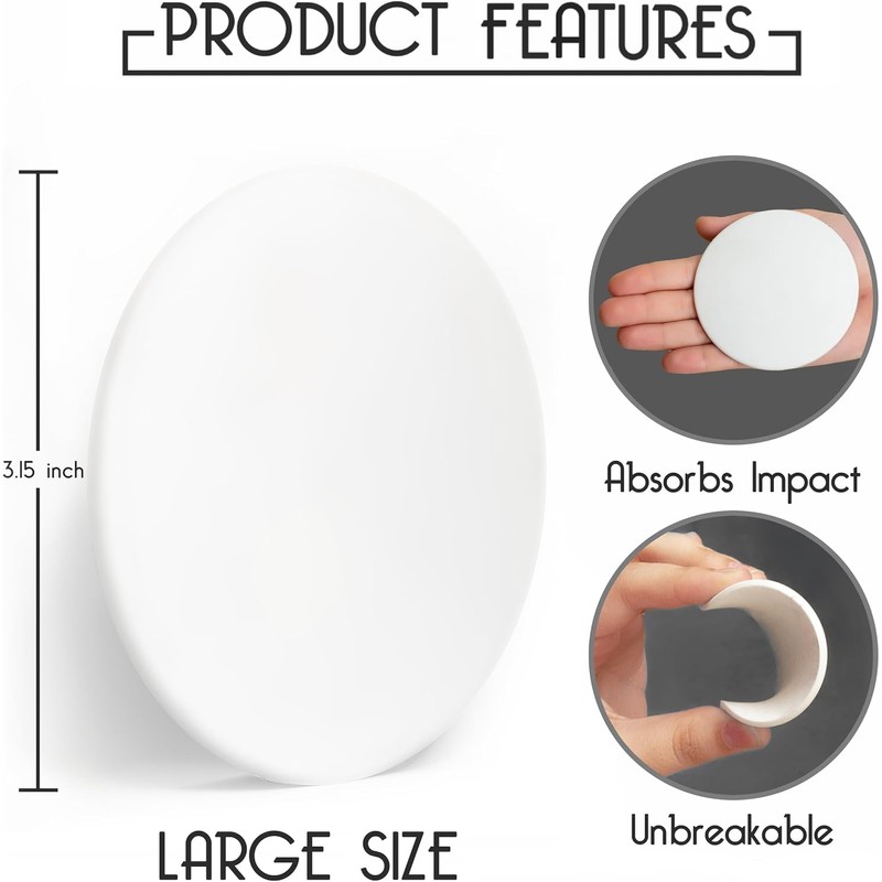 4 Pack Large Silicone Wall Door Stoppers – 3.15 Inch