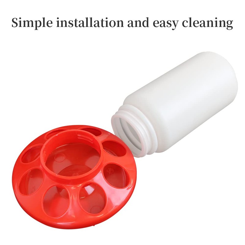 OUYOLAD Chicken Feeder Barrel Bird Drinking Poultry Diet Tool Quail