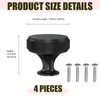 ZQSFPK 4 Pack Black Cabinet Knobs Handles, Classic Round Black