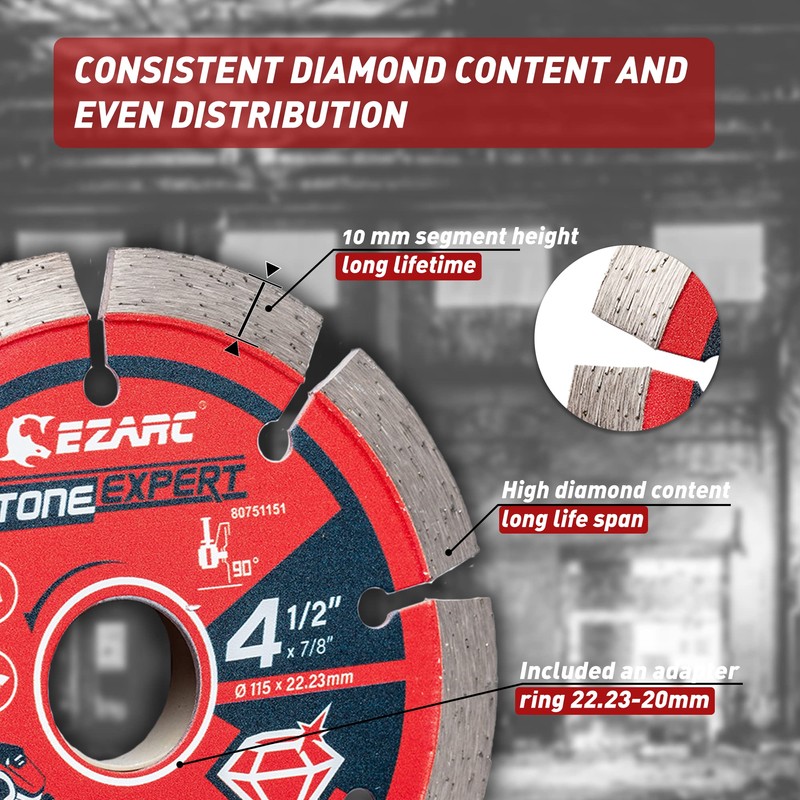 EZARC 4-1/2 inch Segmented Diamond Blade, Diamond Cutting Wheel for