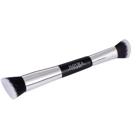 Foundation Makeup Brush - Buffing, Blending, Highlight, Contouring. Contour Brush for use with Cream, Powder, Blush, Liquid Foundation, Concealer, Primer, Bronzer. Double Ended Make up Brush