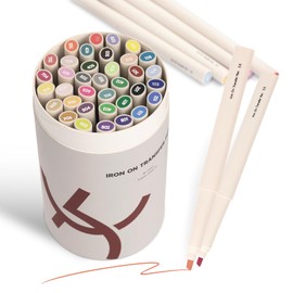 KEARING Iron On Transfer Pens, Embroidery Heat Transfer Marker, 3.5mm/1mm/0.5mm Sublimation Markers for T-Shirts Pillow Clothes Canvas (ETP336-36Colors)