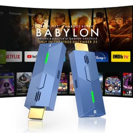 LZLOO Wireless HDMI Transmitter and Receiver 4k, Wireless HDMI Extender for Seamless High-Definition Streaming from Laptop/PC/TV Box to Monitor/TV/Projector, 4K Decoding 1080P Out