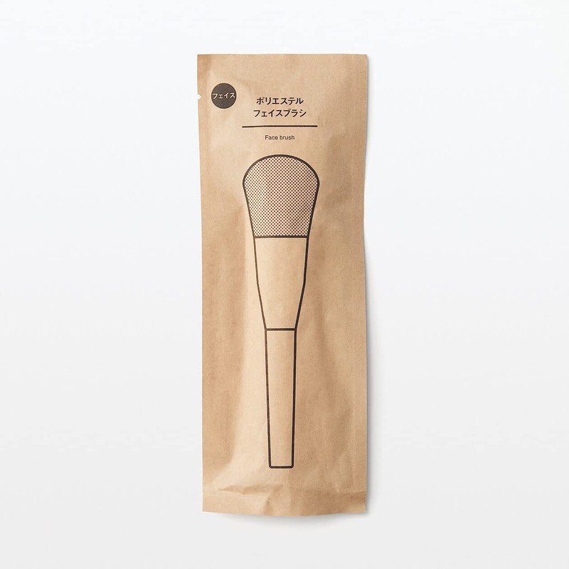 MUJI 44594476 Polyester Face Brush, Total Length 6.6 inches (168