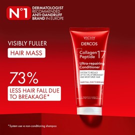 Vichy Dercos Collagen 17 Acondicionador Ultra Reparador y Anti-caída con Péptidos Pro-Colágeno para Cabello Dañado y Quebradizo, Hidrata Profundamente para un Cabello más Fuerte y Saludable, 200 ml