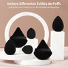 Maange 12pcs Brochas Maquillaje Doble Punta Esponjas Pulir Líquidos Cremas