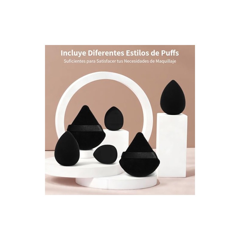 Maange 12pcs Brochas Maquillaje Doble Punta Esponjas Pulir Líquidos Cremas